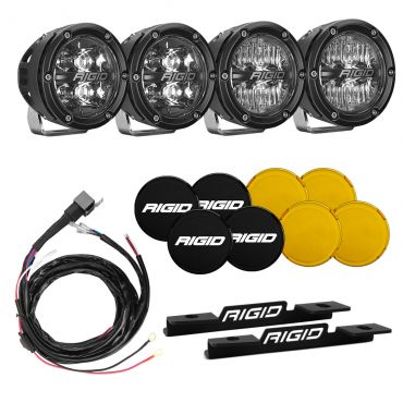 Rigid Industries 2021-Present Ford Bronco A-Pillar Light Kit with a set of 360 Spot and a set 360 Drive Lights