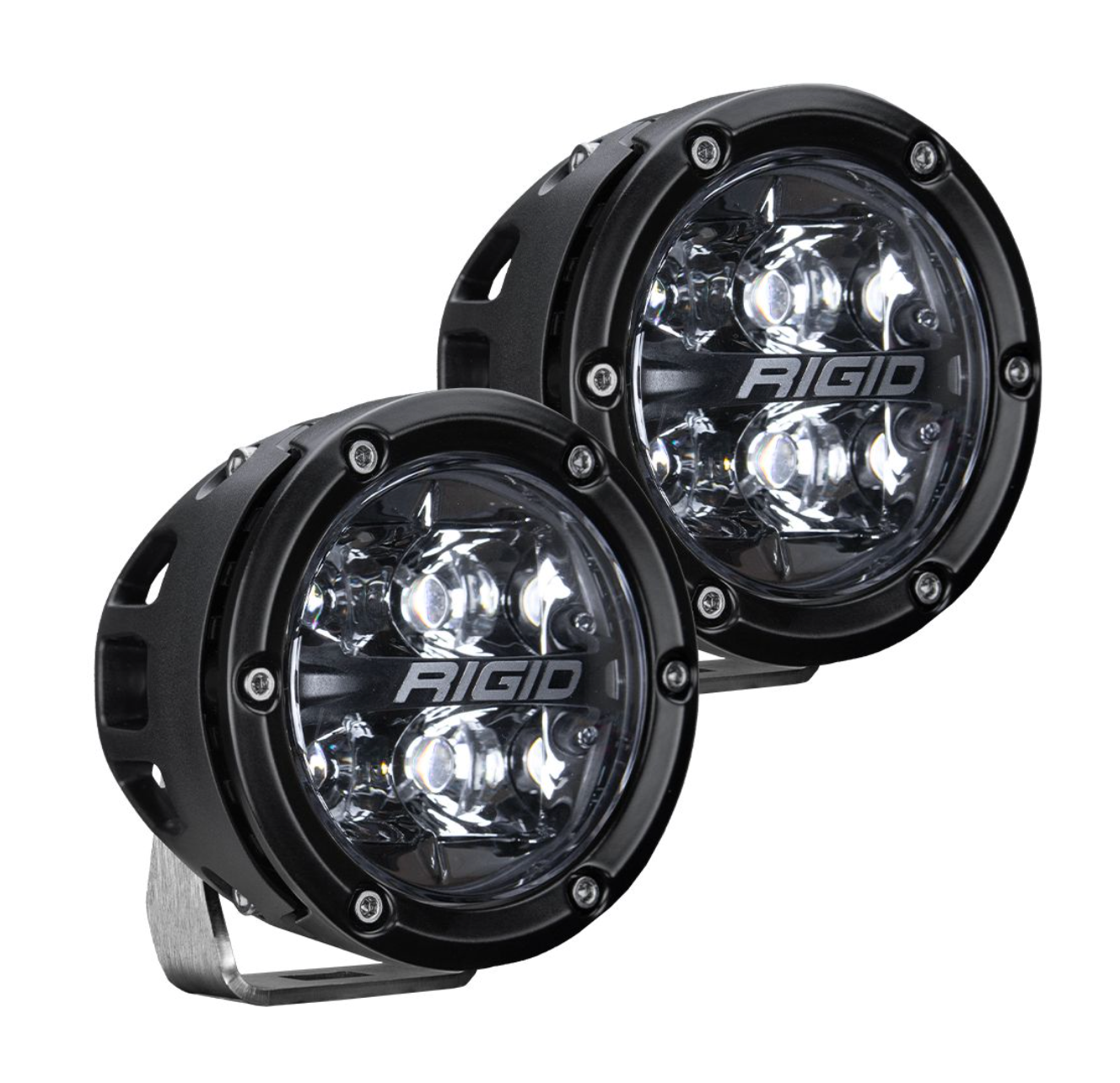 Rigid Industries 2021-Present Ford Bronco A-Pillar Light Kit with a set of 360 Spot and a set 360 Drive Lights