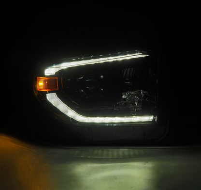 AlphaRex 14-21 Toyota Tundra MK II PRO-Series Halogen Projector Headlights Black