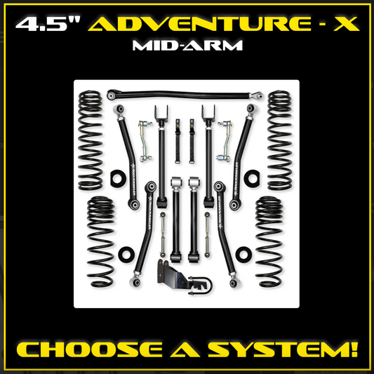 Rock Krawler Jeep JLU 4.5 Inch Adventure X System - NO SHOCKS
