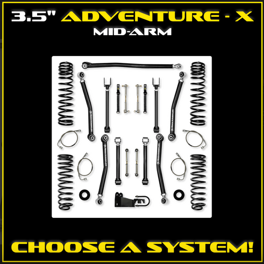 Rock Krawler Jeep JKU 3.5 Inch Adventure X System - NO SHOCKS