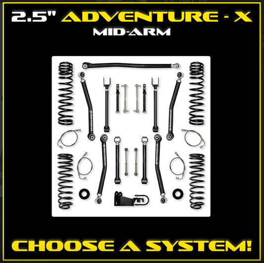 Rock Krawler Jeep JKU 2.5 Inch Adventure X System - NO SHOCKS