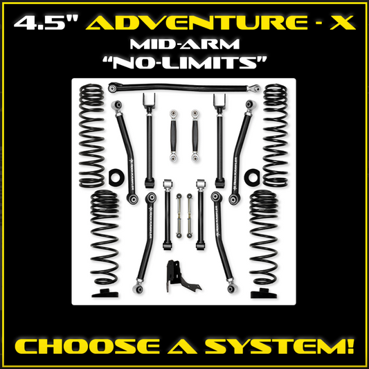 Rock Krawler Jeep Gladiator JT 4.5" Adventure - X "No-Limits" Mid-Arm System No Shocks