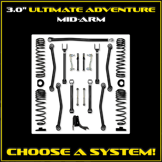 Rock Krawler Jeep Gladiator JT 3.0" Ultimate Adventure Mid-Arm System No Shocks
