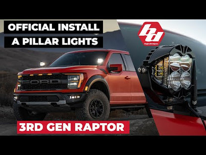 Baja Designs Ford LP4 Pro A-Pillar Light Kit - Ford 2021-23 F-150; NOTE: Raptor