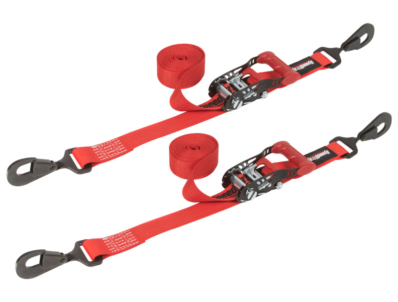 SpeedStrap 1 1/2In x 10Ft Ratchet Tie-Down (2 Pack) - Red - Off-Road Express