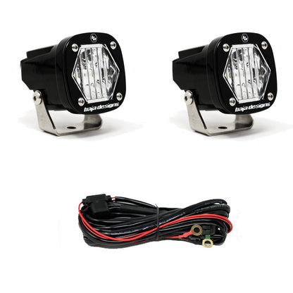 Baja Designs S1 Clear Spot/Wide Cornering LED Light with Mounting Bracket Pair 387801 387811
