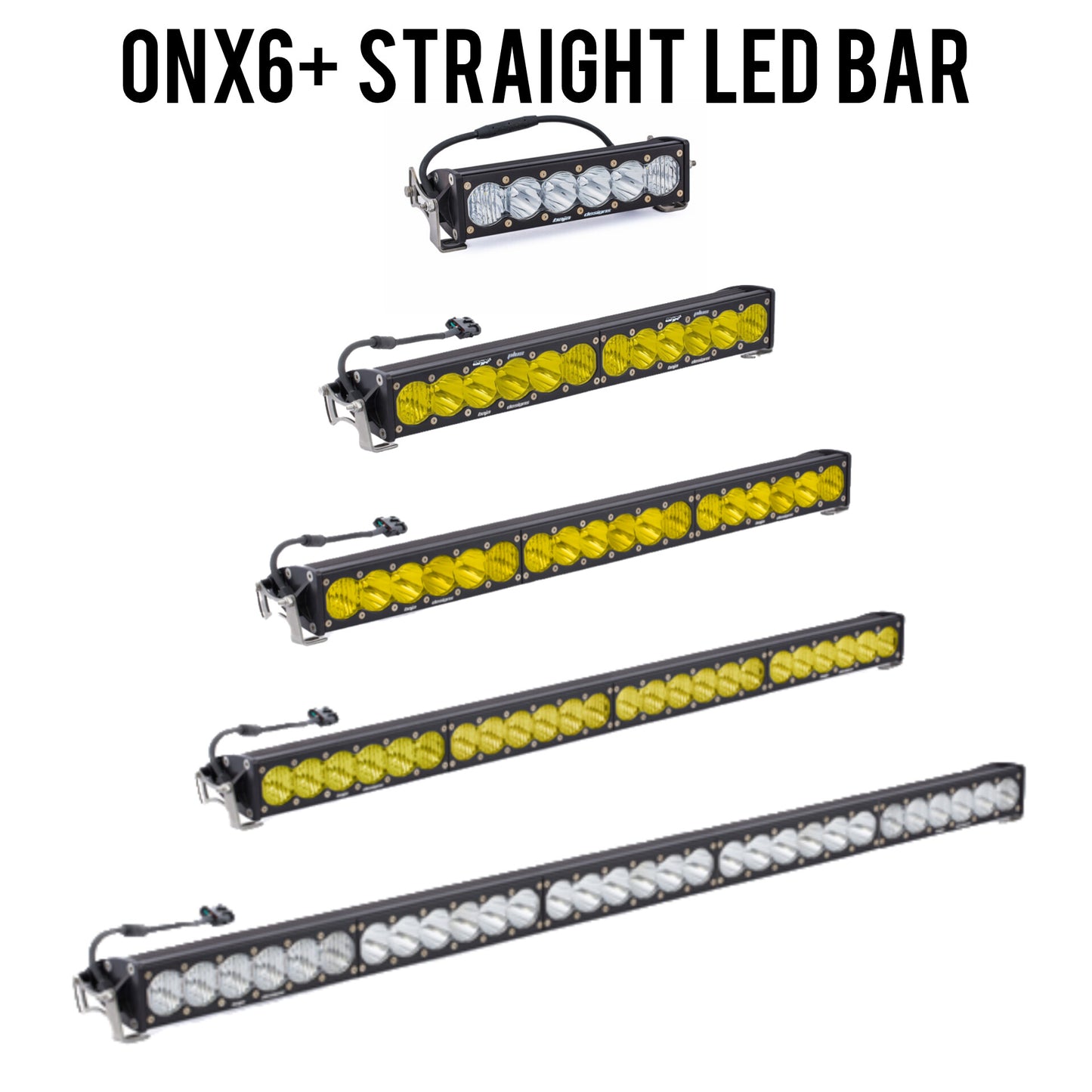 Baja Designs Straight 10 - 50 Inch LED Light Bar Driving Combo Pattern OnX6 Amber Clear