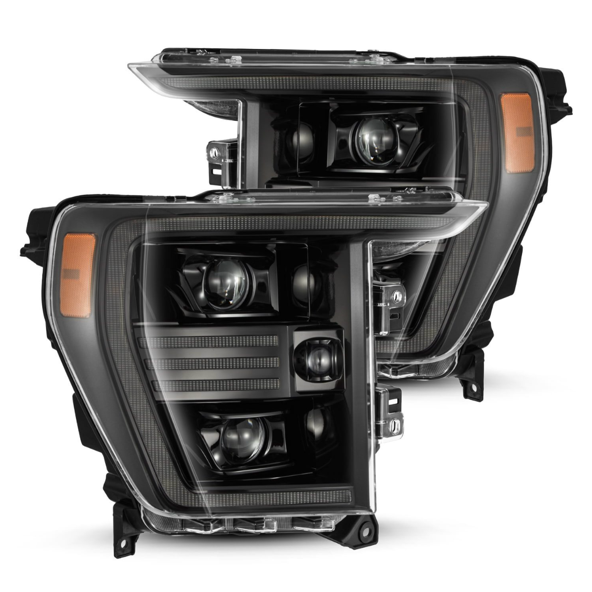 ALPHAREX 21-23 Ford F150 PRO-Series Halogen Projector Headlights Alpha-Black