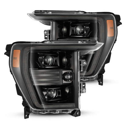 ALPHAREX 21-23 Ford F150 PRO-Series Halogen Projector Headlights Alpha-Black