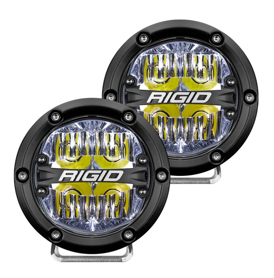 Par de luces traseras blancas con haz de luz LED todoterreno serie 360 ​​de 4 pulgadas RIGID Industries
