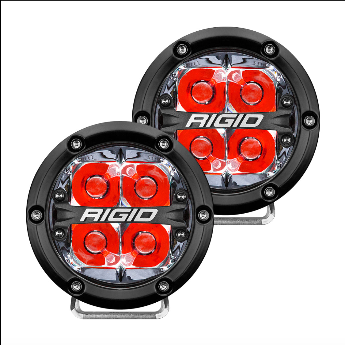 Rigid Industries 360-Series 4 Inch Led Off-Road Spot Beam White Blue Red Amber Backlight Pair