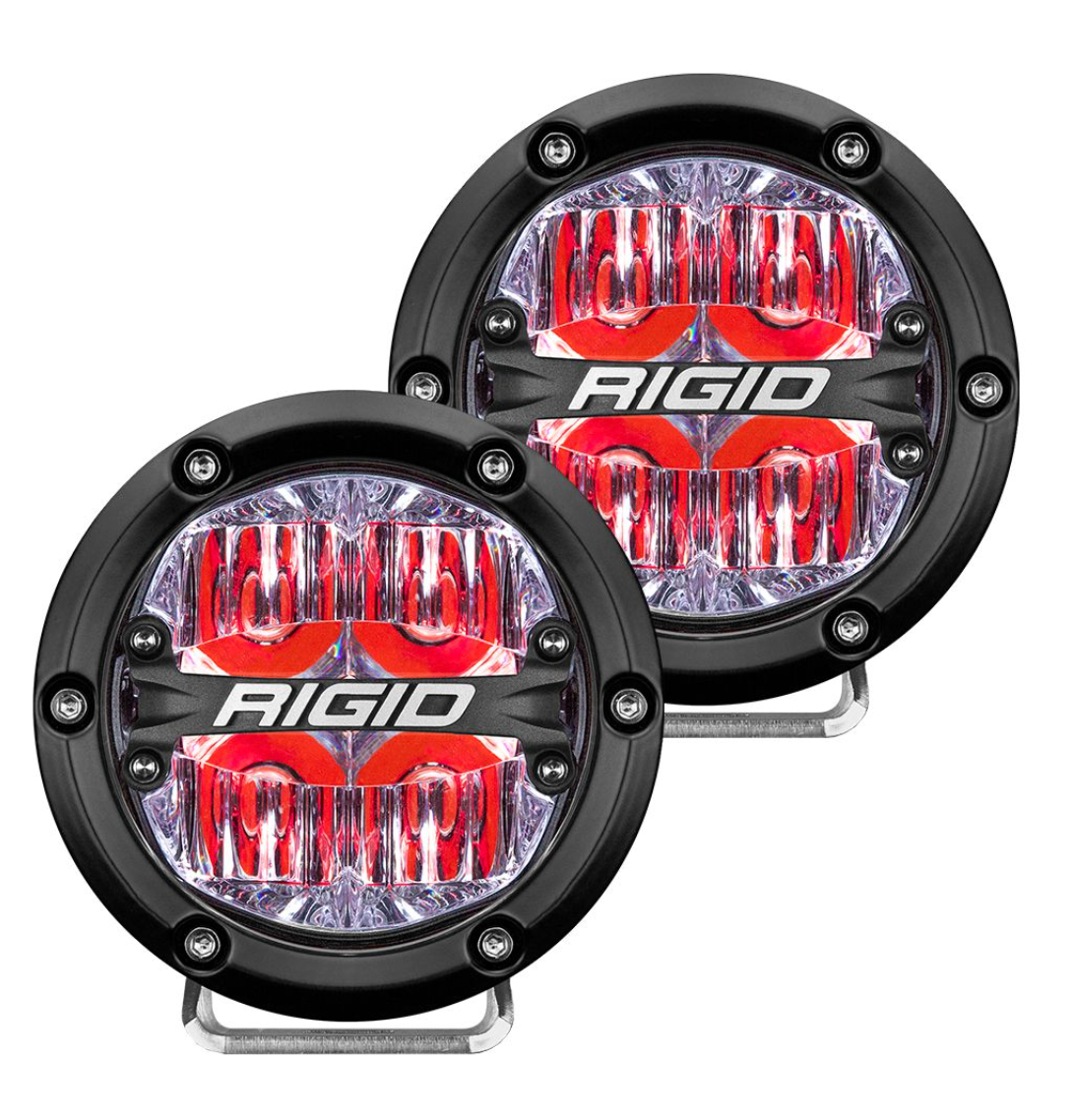 Rigid Industries 360-Series 4 Inch Led  Off-Road  Drive Beam White Red Blue Amber  Backlight Pair RIGID Industries