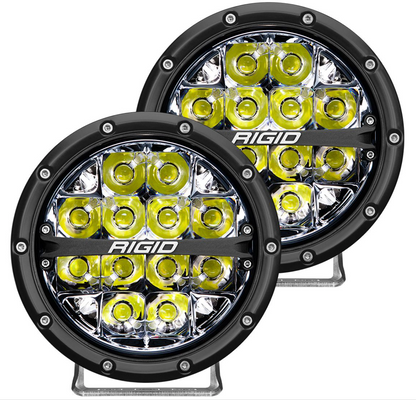 RIGID 360-Series 6 Inch Round LED Off-Road Light Spot Beam Pattern For High Speeds White Backlight Pair