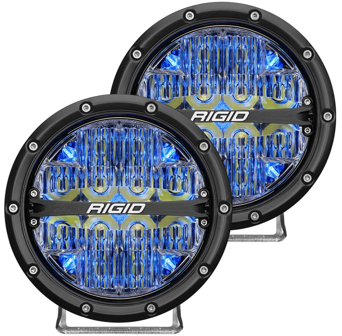 Rigid Industries 360-Series 6 Inch Led Off-Road Drive Beam White Red Blue Amber Backlight Pair