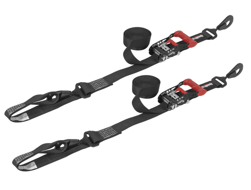 SpeedStrap 1 1/2In x 10Ft Ratchet Tie-Down w/ Soft-Tie (2 Pack) - Black - Off-Road Express