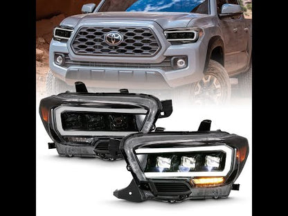 ANZO TOYOTA TACOMA 16-23 FULL LED PROJECTOR HEADLIGHTS BLACK (FOR HALOGEN VERSION W/ HALOGEN DRL)