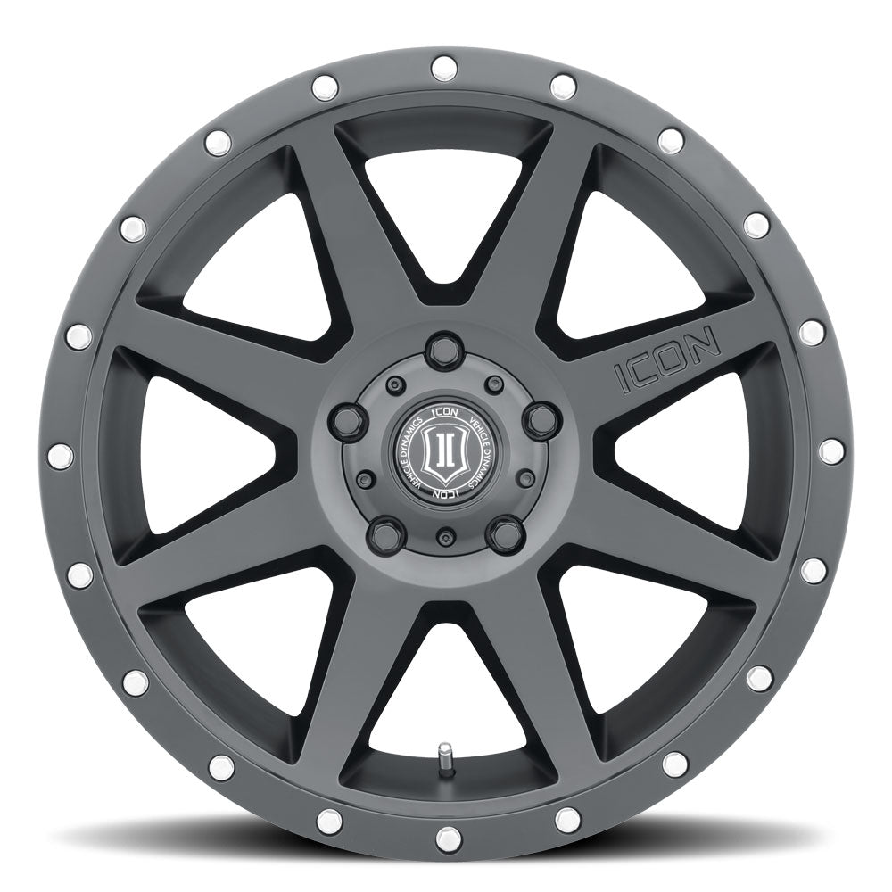 ICON ALLOYS REBOUND SAT BLK - 20 X 9 / 5X5 / -12MM / 4.5" BS - Off-Road Express